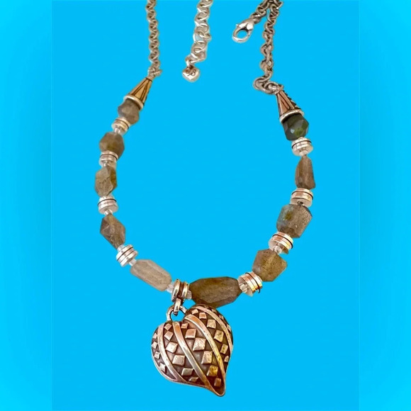 Brighton Necklace Green Stones Free Spirit NWT 16 - 19" N339. - Picture 5 of 5